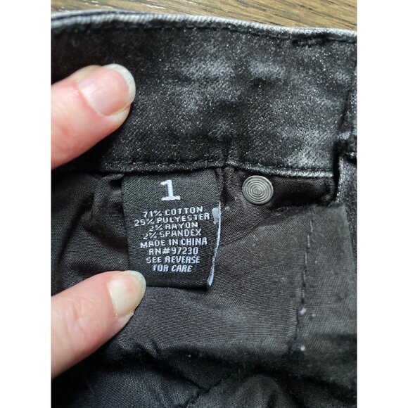 Almost Famous Juniors 1 Distressed Black Denim Shorts - Picture 3 of 8